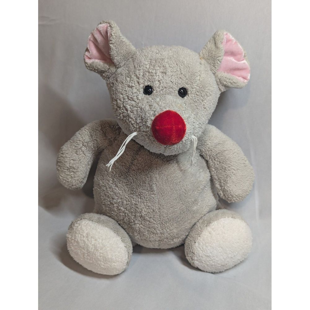 MICHAELS CRAFT STORE MOUSE GRAY RED NOSE 2003‎ PLUSH STUFFED ANIMAL TOY 15"